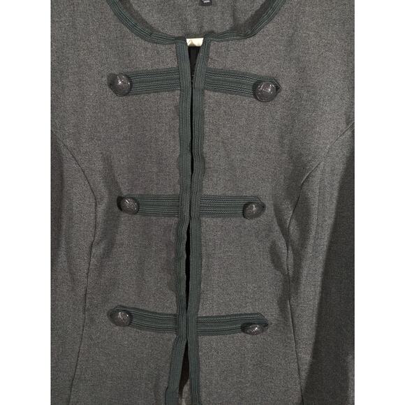 Torrid Women's Fitted Military Jacket Front Piping Buttons Grey Size 2X - Picture 2 of 11